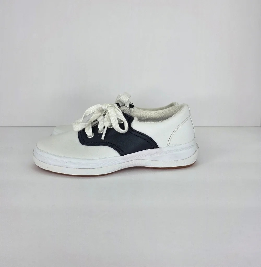 Keds Kid's School Days II Lace-up Saddle Shoe Uniform Oxford Leather Size 12.5M